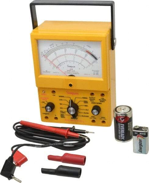 Simpson Electric - 12396, 1,000 VAC/VDC, Analog Manual Ranging Multimeter - 20 mOhm, Measures Voltage, Current, Resistance - Strong Tooling