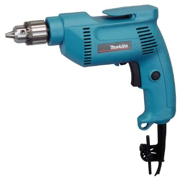 Makita - 3/8" Keyed Chuck, 2,500 RPM, Pistol Grip Handle Electric Drill - 4.9 Amps, 115 Volts, Reversible, Includes Chuck Key & Drill Chuck - Strong Tooling