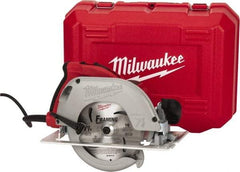 Milwaukee Tool - 15 Amps, 7-1/4" Blade Diam, 5,800 RPM, Electric Circular Saw - 120 Volts, 3.25 hp, 9' Cord Length, 5/8" Arbor Hole, Right Blade - Strong Tooling