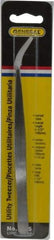 General - 6-1/2" OAL Utility Tweezers - X-LG, Curved Smooth Points - Strong Tooling