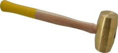 Made in USA - 5 Lb Head 1-7/8" Face Brass Nonmarring Hammer - 15" OAL, Wood Handle - Strong Tooling