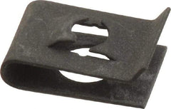 Made in USA - #10-24 Screw, 0.013 to 0.115" Thick, Spring Steel Standard U Nut - 1/4" Center Edge, Black Phosphate Finish - Strong Tooling