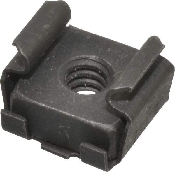 Made in USA - #10-24 Screw, 0.025 to 1/16" Thick, Spring Steel Cage Nut - Black Phosphate Finish - Strong Tooling