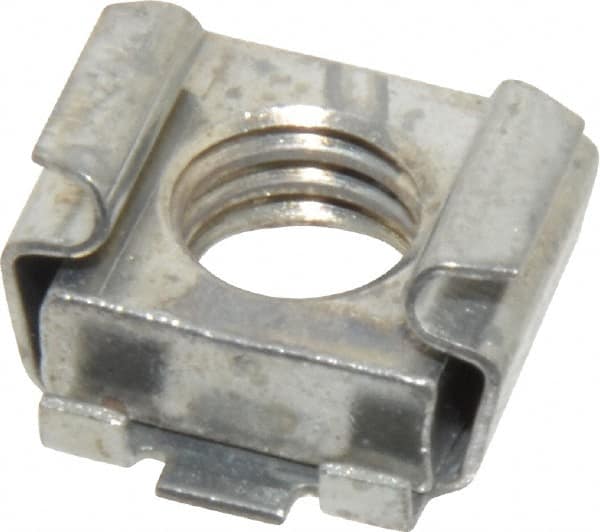 Made in USA - 3/8-16 Screw, 0.028 to 0.056" Thick, Spring Steel Cage Nut - Zinc-Plated Finish - Strong Tooling