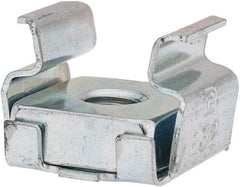 Made in USA - #8-32 Screw, 0.064 to 0.105" Thick, Spring Steel Cage Nut - Zinc-Plated Finish - Strong Tooling