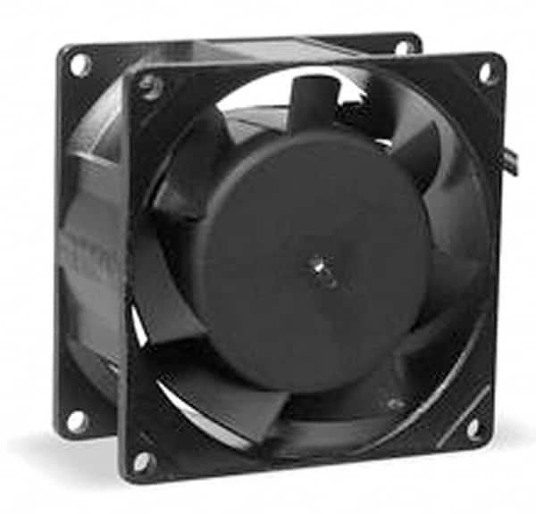 115V 50 CFM Square Tube Axial Fan AC Power, 0.180 Amps, 2750 to 3,250 RPM, Sleeve Bearing, 3.62″ High x 3.62″ Wide x 1-1/2″ Deep