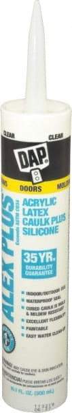 DAP - 10.1 oz Tube Clear Acrylic & Latex Caulk - -30 to 180°F Operating Temp, 30 min Tack Free Dry Time, 24 hr Full Cure Time - Strong Tooling