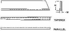 Made in USA - 3/16 Inch Wide x 7/8 Inch High x 6 Inch Long, Tapered Blade, Cutoff Blade - C6 Grade, TiN Coated - Exact Industrial Supply