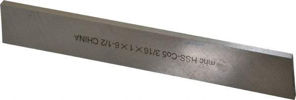 Interstate - 3/16 Inch Wide x 1 Inch High x 6-1/2 Inch Long, Parallel Cutoff Blade - M35 Grade, Bright Finish - Exact Industrial Supply