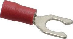 Ideal - #10 Stud, 22 to 18 AWG Compatible, Partially Insulated, Crimp Connection, Locking Fork Terminal - Strong Tooling