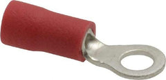 Ideal - 22-18 AWG Partially Insulated Crimp Connection Circular Ring Terminal - #6 Stud, 0.764" OAL x 0.394" Wide, Tin Plated Brass Contact - Strong Tooling