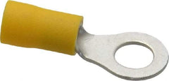 Ideal - 12-10 AWG Partially Insulated Crimp Connection Circular Ring Terminal - 1/4" Stud, 1.167" OAL x 0.512" Wide, Tin Plated Brass Contact - Strong Tooling