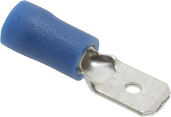 Ideal - 16 to 14 AWG, Vinyl, Fully Insulated, Male Wire Disconnect - 1/4 Inch Wide Tab, Blue, cUL Listed, RoHS Compliant, UL Listed - Strong Tooling