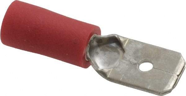 Ideal - 22 to 18 AWG, Vinyl, Fully Insulated, Male Wire Disconnect - 1/4 Inch Wide Tab, Red, cUL Listed, RoHS Compliant, UL Listed - Strong Tooling