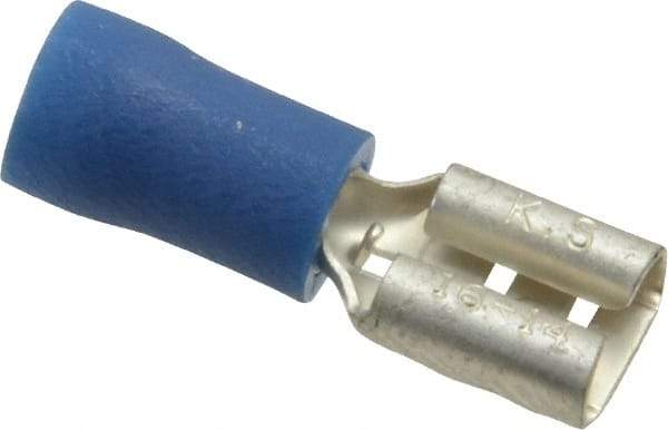 Ideal - 16 to 14 AWG, Vinyl, Fully Insulated, Female Wire Disconnect - 1/4 Inch Wide Tab, Blue, cUL Listed, RoHS Compliant, UL Listed - Strong Tooling