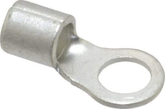 Ideal - 4 AWG Noninsulated Crimp Connection Circular Ring Terminal - 3/8" Stud, 1.319" OAL x 0.65" Wide, Tin Plated Brass Contact - Strong Tooling