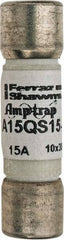 Ferraz Shawmut - 150 VAC/VDC, 15 Amp, Fast-Acting Semiconductor/High Speed Fuse - Clip Mount, 1-1/2" OAL, 100 at AC, 50 at DC kA Rating, 13/32" Diam - Strong Tooling