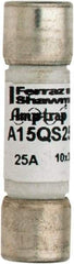 Ferraz Shawmut - 150 VAC/VDC, 25 Amp, Fast-Acting Semiconductor/High Speed Fuse - Clip Mount, 1-1/2" OAL, 100 at AC, 50 at DC kA Rating, 13/32" Diam - Strong Tooling