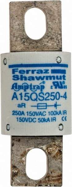 Ferraz Shawmut - 150 VAC/VDC, 250 Amp, Fast-Acting Semiconductor/High Speed Fuse - Bolt-on Mount, 2-21/32" OAL, 100 at AC, 50 at DC kA Rating, 1-1/8" Diam - Strong Tooling