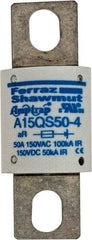 Ferraz Shawmut - 150 VAC/VDC, 50 Amp, Fast-Acting Semiconductor/High Speed Fuse - Bolt-on Mount, 2-21/32" OAL, 100 at AC, 50 at DC kA Rating, 1-1/8" Diam - Strong Tooling