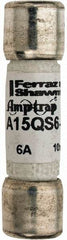 Ferraz Shawmut - 150 VAC/VDC, 6 Amp, Fast-Acting Semiconductor/High Speed Fuse - Clip Mount, 1-1/2" OAL, 100 at AC, 50 at DC kA Rating, 13/32" Diam - Strong Tooling