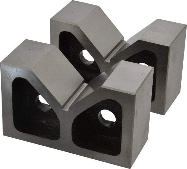 SPI - 2-7/16" Max Capacity, 90° Angle, Cast Iron V-Block - 5" Long x 2" Wide x 3-1/8" High, Sold as Matched Pair - Strong Tooling