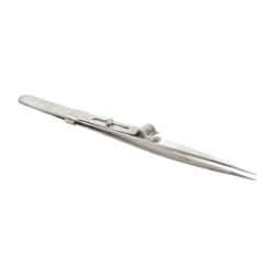 Value Collection - 5-1/2" OAL Diamond Tweezers - Fine Point with Slide Lock - Strong Tooling