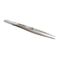 Value Collection - 5-1/2" OAL Diamond Tweezers - Medium Point with Slide Lock - Strong Tooling