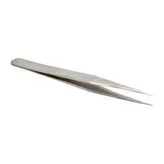 Value Collection - 5" OALmm-SS Precision Tweezers - General Utility, Fine Point, Narrow Shank - Strong Tooling