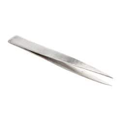 Value Collection - 4-7/16" OAL Stainless Steel Assembly Tweezers - Thin, Fine Point - Strong Tooling