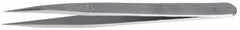 Value Collection - 3-1/2" OAL 0C-SS Precision Tweezers - Short, Flat Tip - Strong Tooling