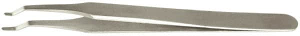 Value Collection - 4-3/4" OAL 2AD-SS Precision Tweezers - Rounded Flat Tip, Thin Tapered Edge - Strong Tooling