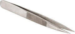 Value Collection - 4-3/8" OAL AC-SS Precision Tweezers - Heavy Tip with Serrated Shank - Strong Tooling