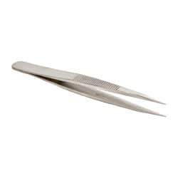 Value Collection - 4-3/8" OAL AC-SA Precision Tweezers - Heavy Tip with Serrated Shank - Strong Tooling