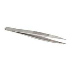 Value Collection - 4-3/4" OAL OOD-SS Precision Tweezers - Very Strong with Serrated Body, Heavy Tip - Strong Tooling