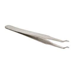 Value Collection - 4-3/4" OAL 2AD-SA Precision Tweezers - Rounded Flat Tip, Thin Tapered Edge - Strong Tooling