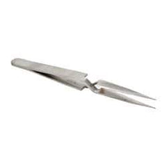 Value Collection - 4-1/2" OAL N0 Reverse Action Tweezers - Flat Tip - Strong Tooling