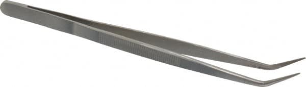 Value Collection - 6-1/4" OAL Assembly Tweezers - Long Bent Point, Serrated Body/Tip - Strong Tooling