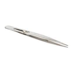 Value Collection - 4-3/4" OAL Stainless Steel Assembly Tweezers - Slide Locking, Sharp Point - Strong Tooling