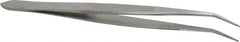 Value Collection - 4-11/32" OAL Assembly Tweezers - Short Bent Point, Serrated Body/Edge - Strong Tooling