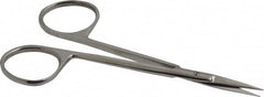 Value Collection - 4-1/2" OAL Stainless Steel Iris Scissors - Straight Handle, For General Purpose Use - Strong Tooling