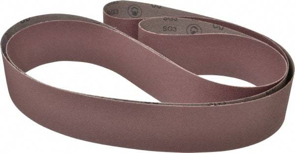 3M - 3" Wide x 132" OAL, 80 Grit, Aluminum Oxide Abrasive Belt - Aluminum Oxide, Medium, Coated, X Weighted Cloth Backing, Series 341D - Strong Tooling