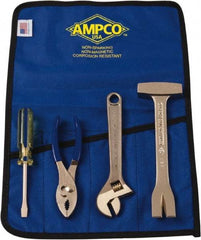 Ampco - 4 Piece Nonsparking Tool Set - Comes in Roll Up Pouch - Strong Tooling