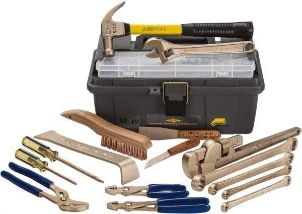 Ampco - 16 Piece Nonsparking Tool Set - Comes in Tool Box - Strong Tooling