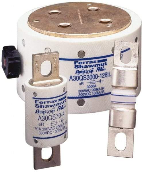 Ferraz Shawmut - 300 VAC/VDC, 15 Amp, Fast-Acting Semiconductor/High Speed Fuse - Clip Mount, 51mm OAL, 100 at DC, 200 at AC kA Rating, 9/16" Diam - Strong Tooling