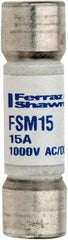 Ferraz Shawmut - 1,000 VAC/VDC, 15 Amp, Fast-Acting Multimeter Fuse - 38mm OAL, 20 at AC/DC kA Rating, 10.3mm Diam - Strong Tooling