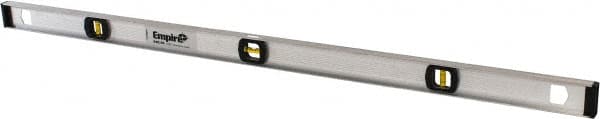 Empire Level - 48" Long 3 Vial I-Beam Level - Aluminum, Silver, 1 Level & 2 Plumb Vials - Strong Tooling