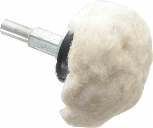 Dico - 2" Diam, 1/4" Shank Diam, Mushroom Shaped Mounted Bob - Hard Density, 2-1/2" Head Length, Wool Felt - Strong Tooling