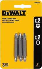 DeWALT - 1/4" Drive, #2/#2 Reversible Phillips/Square Screwdriver Bit - 2" OAL - Strong Tooling