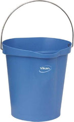 Vikan - 3 Gal, Polypropylene Round Blue Single Pail with Pour Spout - Handle Included - Strong Tooling